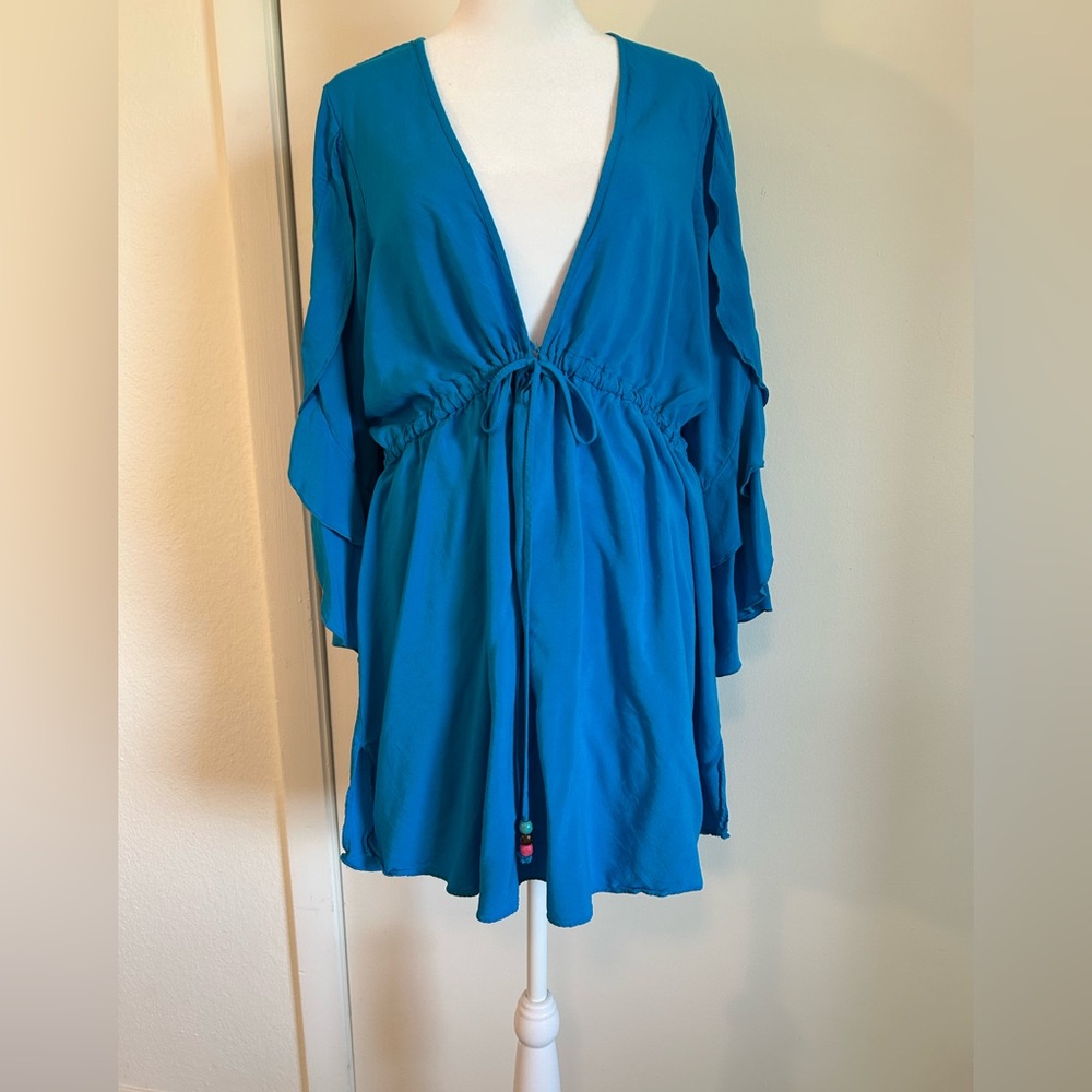 Y2K Women's Viscose Swim Coverup with Bead Detail